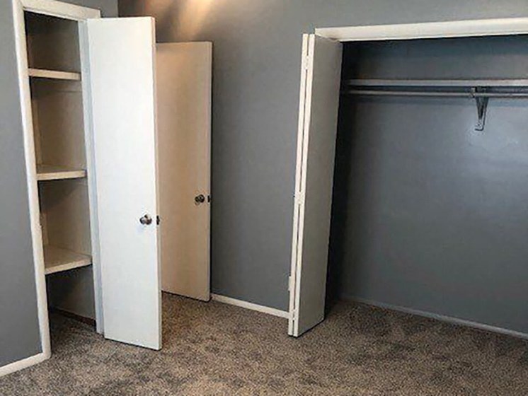 bedroom with closets